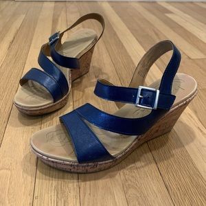 Born navy blue wedges - size 10.